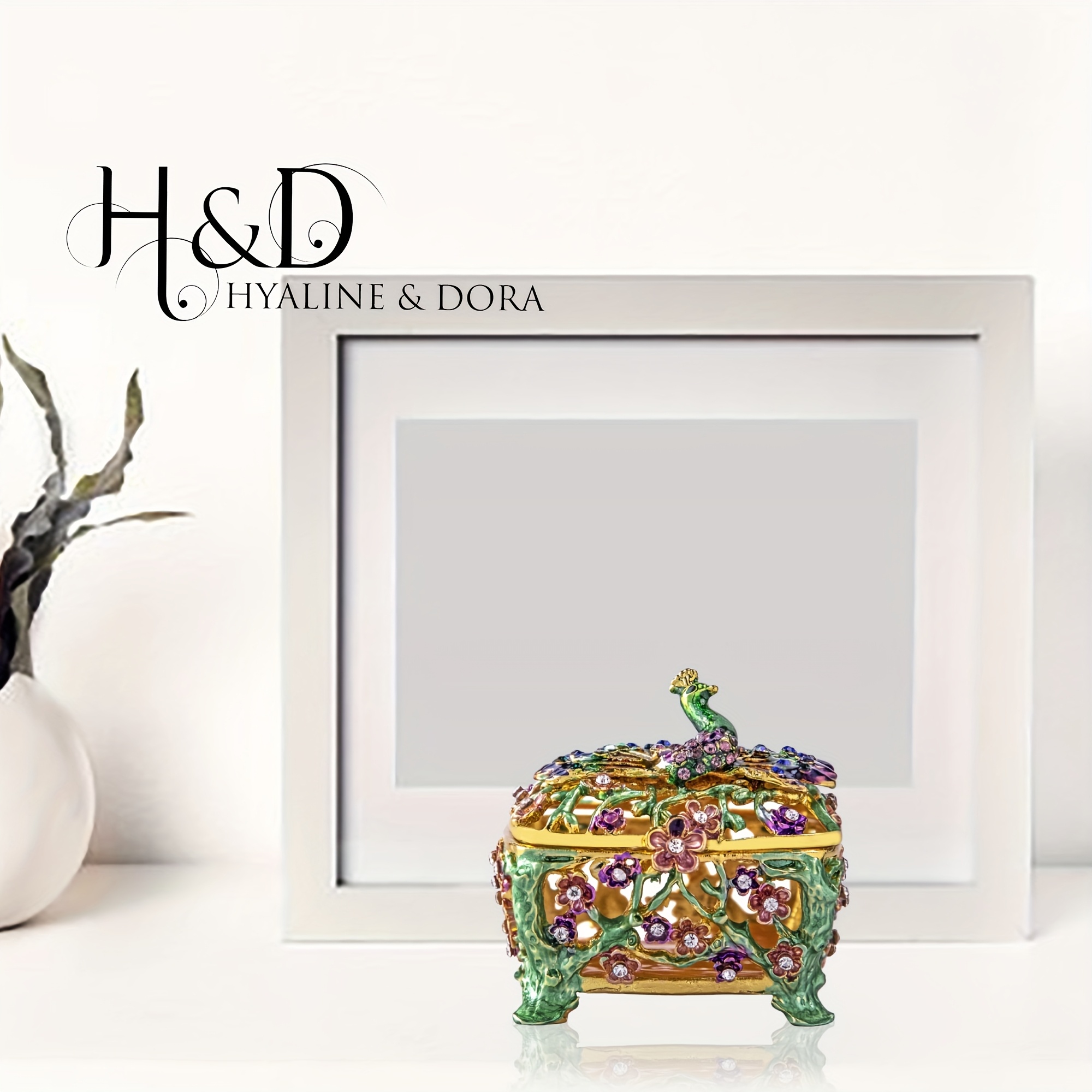 

H&d & 1pc Figurine Decorative Trinket Box Collectible Enameled Ring Holder Jewelry Organizer Table Ornament Birthday Gift