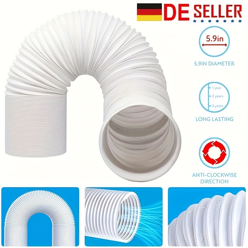 TEMU Flexible Pvc Exhaust Hose For Conditioners Air Conditioning Unit 150mm
