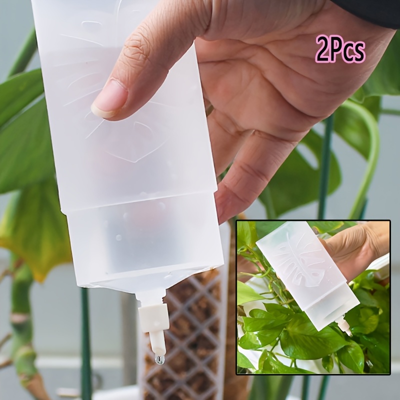 TEMU 2pcs Irrigateurs Goutte à Goutte pour Colonnes de Mousse, Outils d'Arrosage de Plantes à Débit Réglable, Tige de Support Bouteille d'Arrosage à