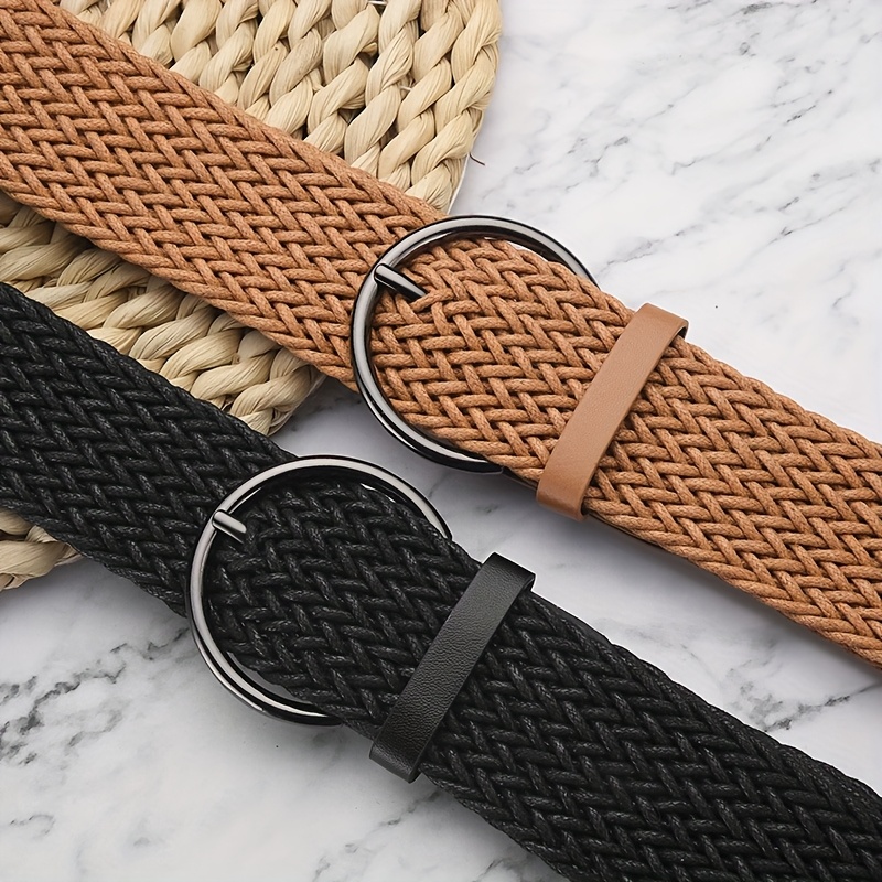 Hand Woven Wax Rope Bohemian Braid Waist Belt with Metal Chain Braided Fringe Beaded Boho Waist Belt Beige Brown Thin Dress  main image 4