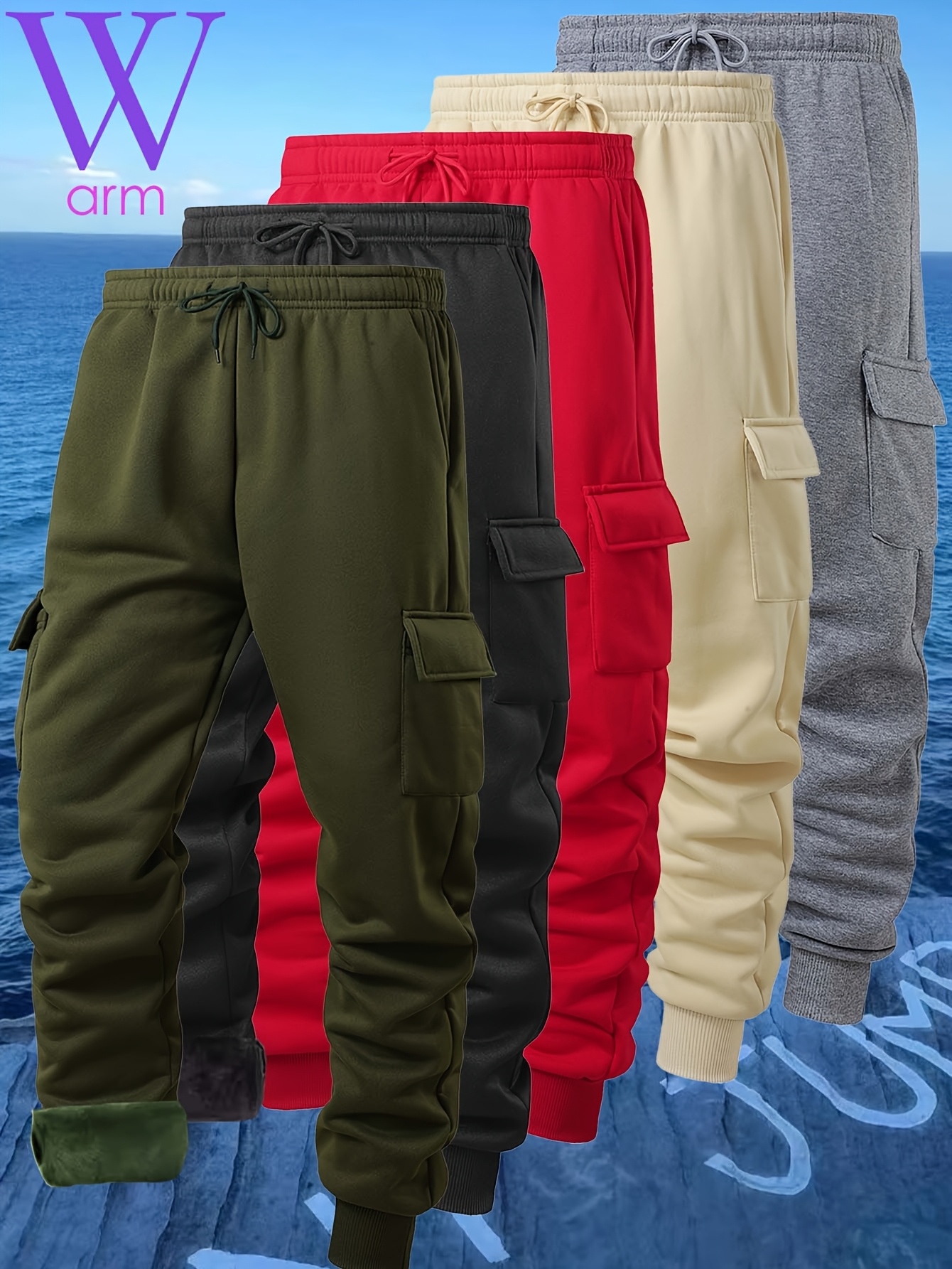 Jogger Cargo Homme Pantalon Long Chaud et Décontracté pour Couple Style Urbain Tendance, Nouveautés d