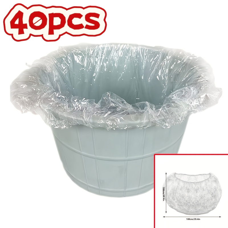 TEMU 40pcs Sacs de bain de pieds jetables, Sacs de trempage pour pieds, Sacs de bain portables, Sacs de bain de pieds, Grands tapis de bain de pieds