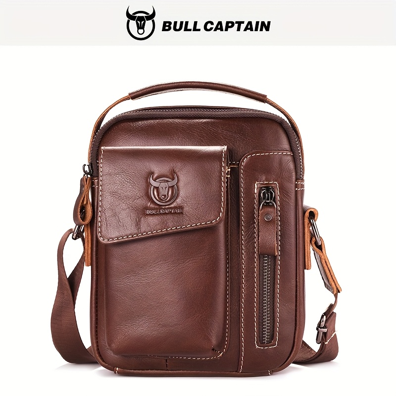 Image of Niu Men's Genuine Leather Shoulder Bag Casual Genuine Leather Leather Bag Bag Fashion Handbag Multi-functional Backpack Trend Men's Shoulder Bag