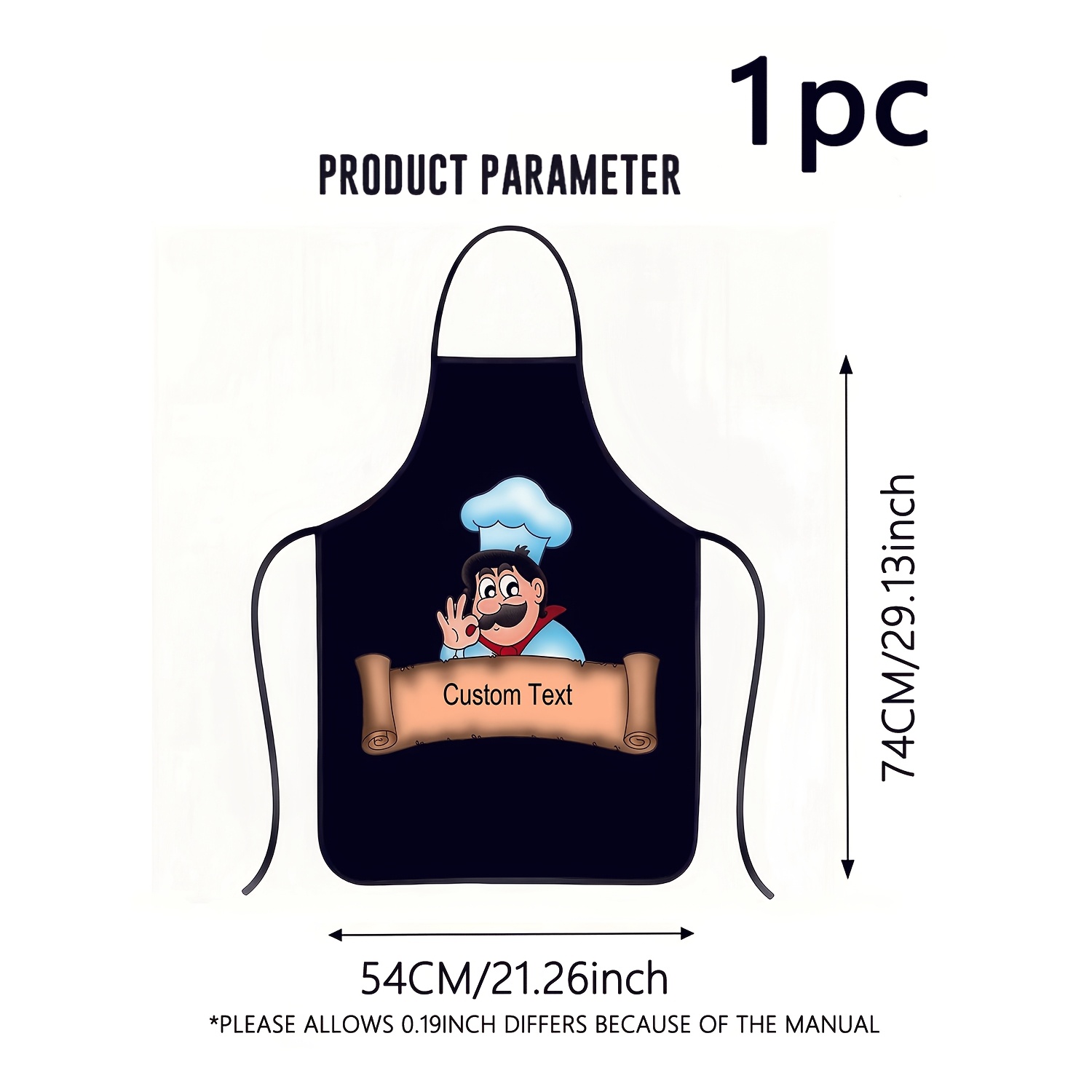 TEMU Grembiule da 1 pezzo con e testo stampato , grembiule smanicato con stampa motivo a pergamena da chef, tuta da cucina per la casa, grembiule da