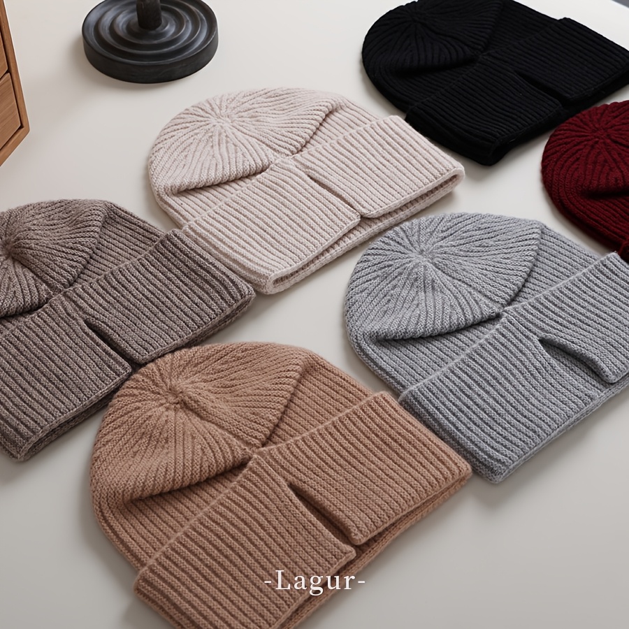 Women's 100% Wool Thick Beanie with Ear Flaps