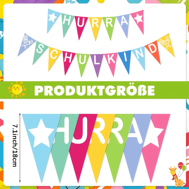18pcs 1 Set Colorful School Decoration Triangular Flags Banner, Back To School Wreath Decor, Back-to- Decor, Triangular Flags, Boys And Girls
