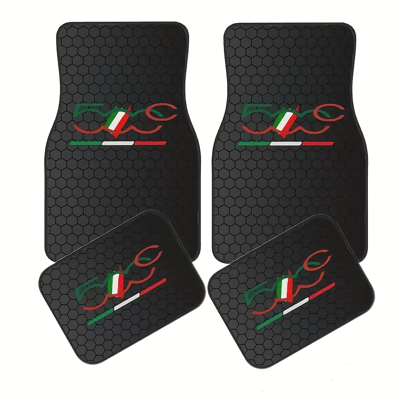 TEMU 4pcs Car Floor Mats For Fiat - Easy To Clean Interior Accessory, Suitable For Front And Rear Seats, Ideal For Sedans, Trucks, And Suvs | Perfect