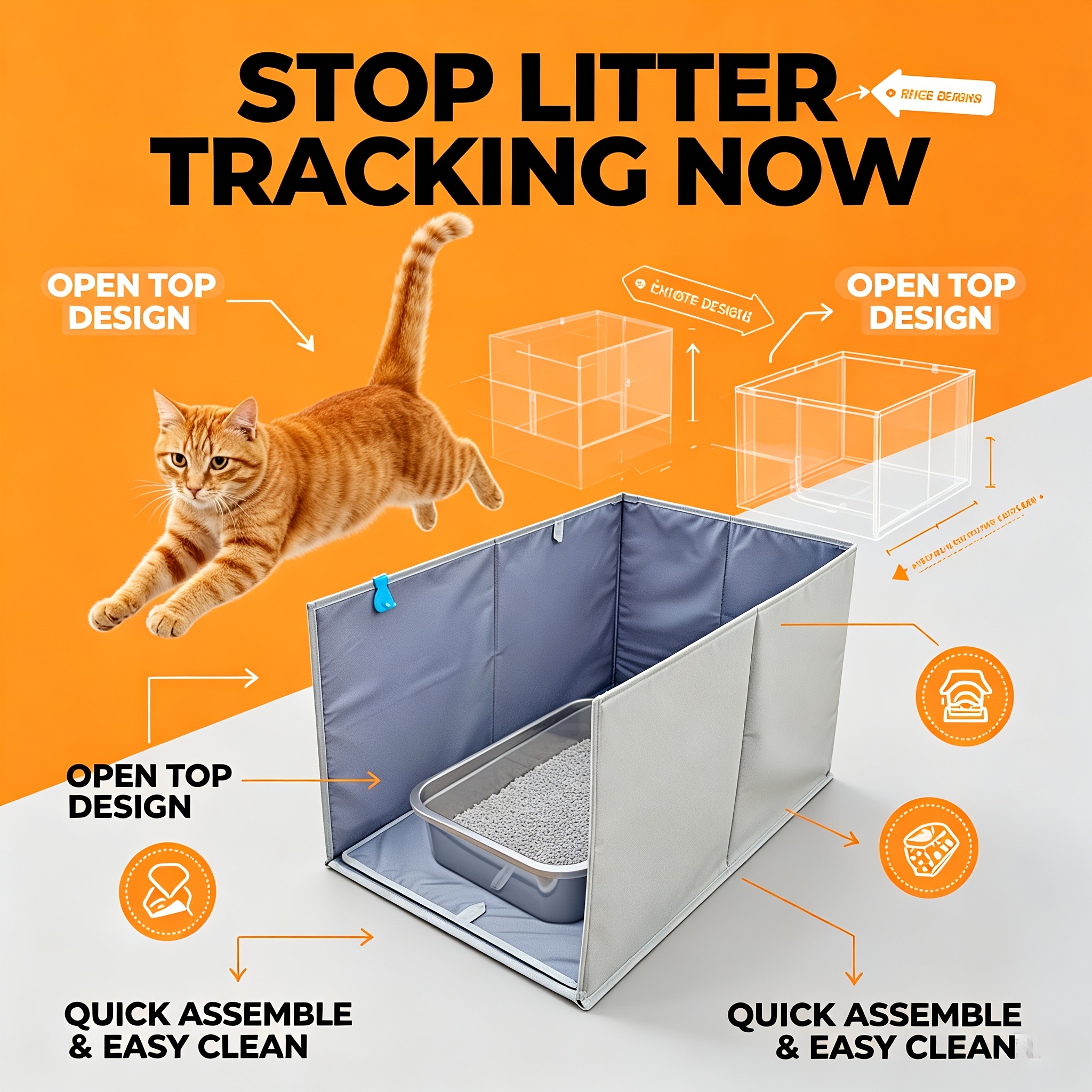 enclosed litter boxes sold on Temu United States