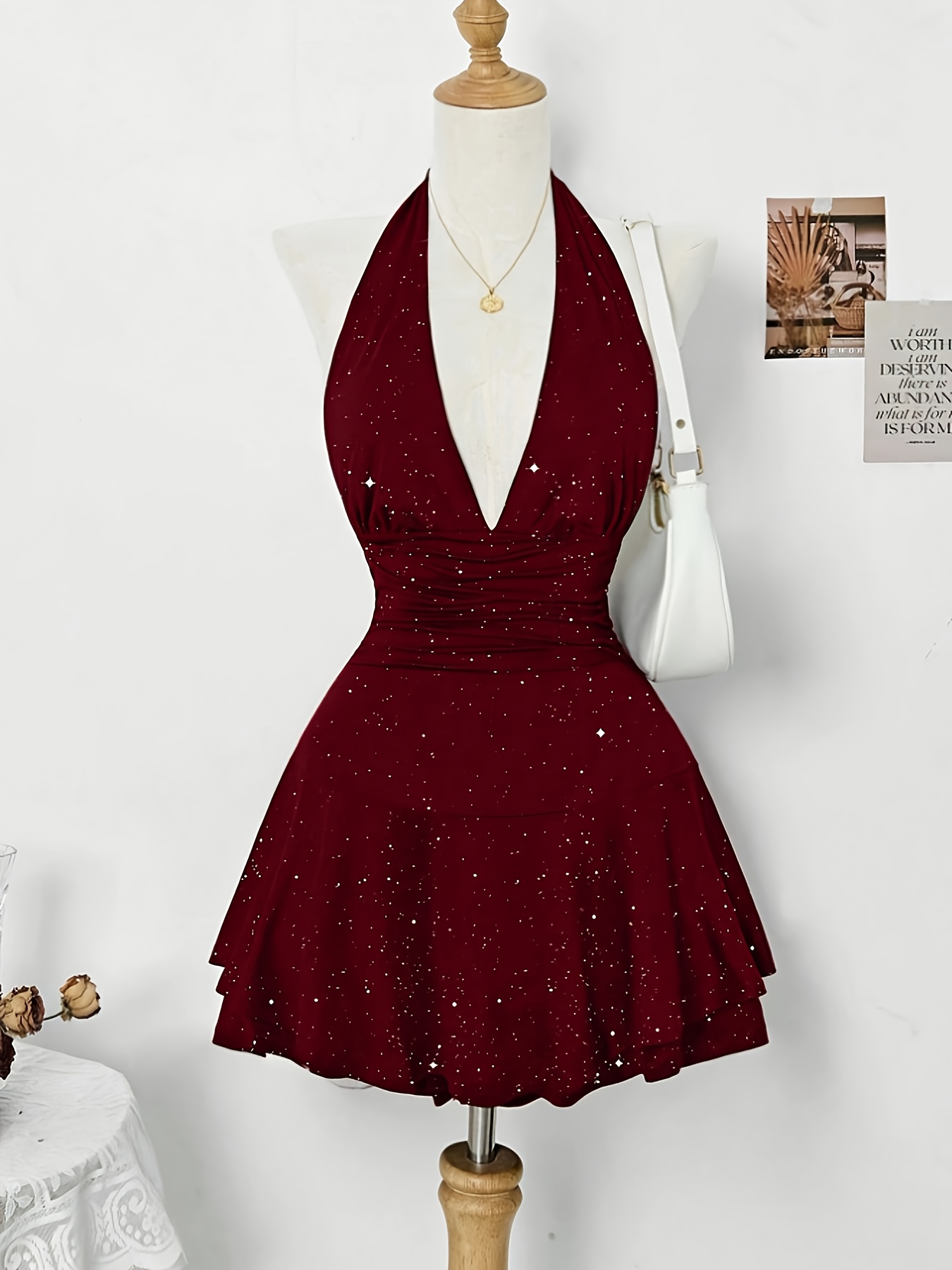 red mini dress sold on Temu Australia