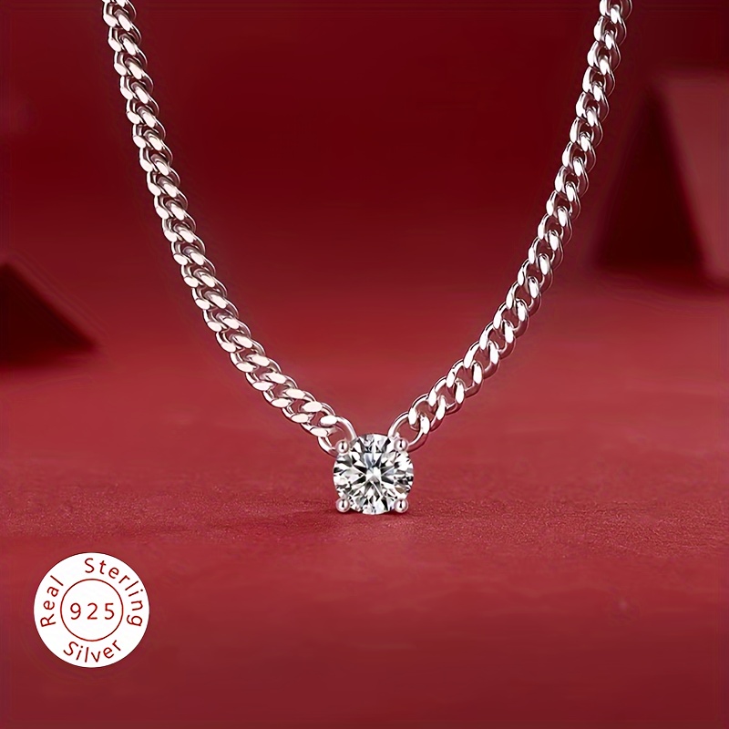 

925 Silver Silver Ring Diamond Necklace, Italian Craft Diamond Cut Anti-allergy, Fashionable Send Boys Girls Christmas Halloween Perfect Gift, Comes With A Box, With Rsl !