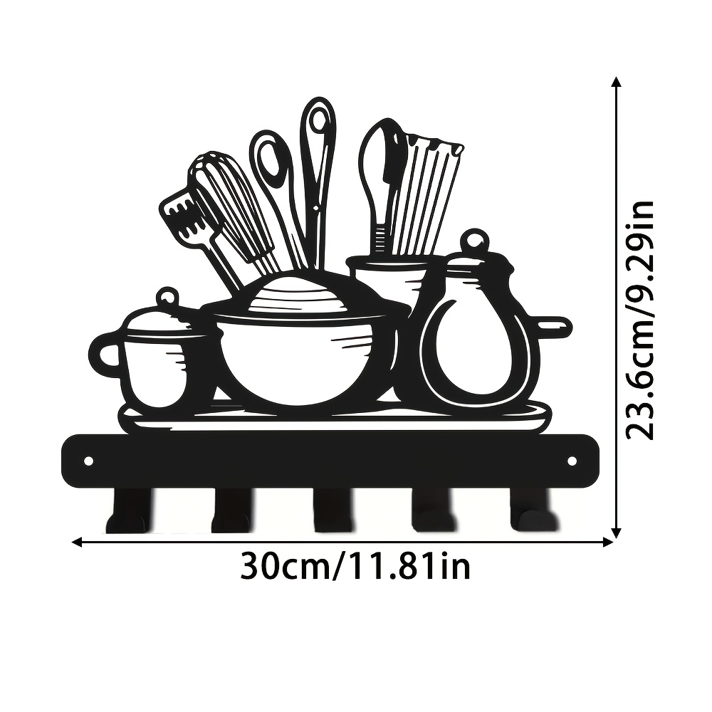 TEMU 1 pièce Crochet mural en métal pour couverts et aliments, Porte-clés mural, Décoration murale , Décoration d'intérieur, Convient
