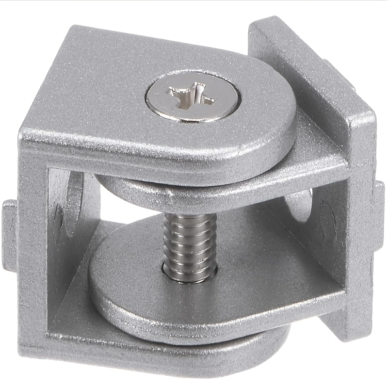 Image of A Flexible Bearing Connector Made Of Die-cast Aluminum, Adjustable To , Designed For 2020 Series Aluminum Profiles, Featuring A Silver Aperture