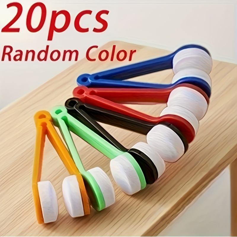 TEMU 20 Random Colors, Portable Multifunctional Glasses Cleaning Brush - Microfiber Scratch-resistant Lens Cloth, In 15 Colors, Suitable For