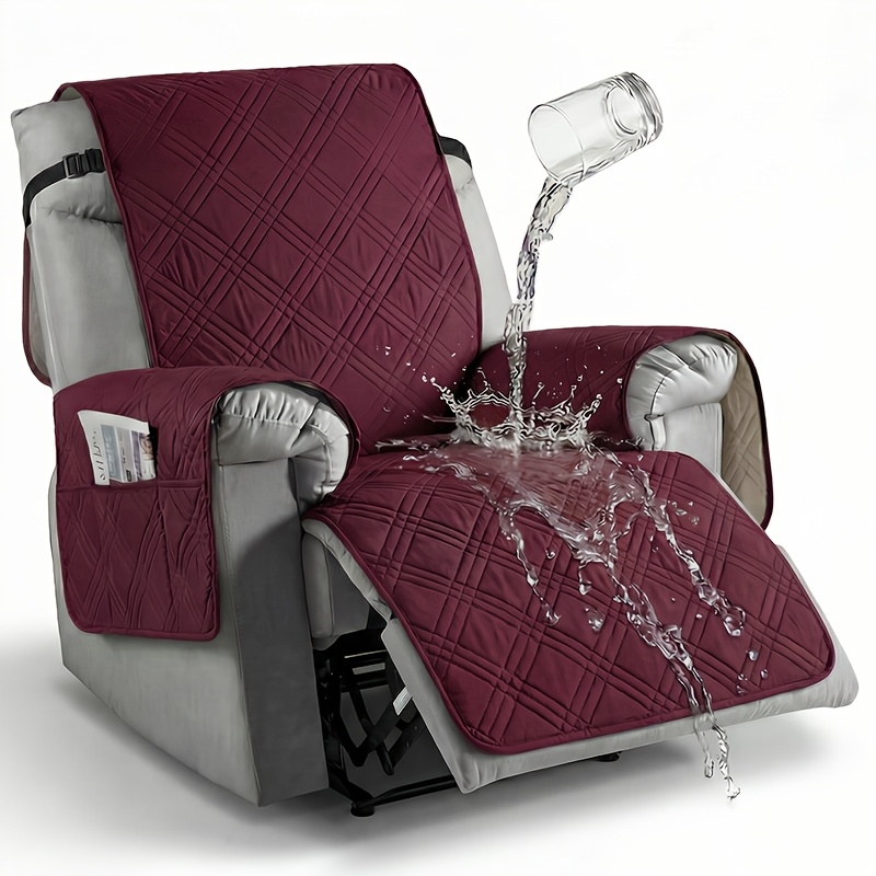 TEMU 1pc Of 100% High Quality Recliner Cover With Pocket Anti Slip Recliner Cover, Washable Recliner/furniture Protection Cover, Suitable For Pets