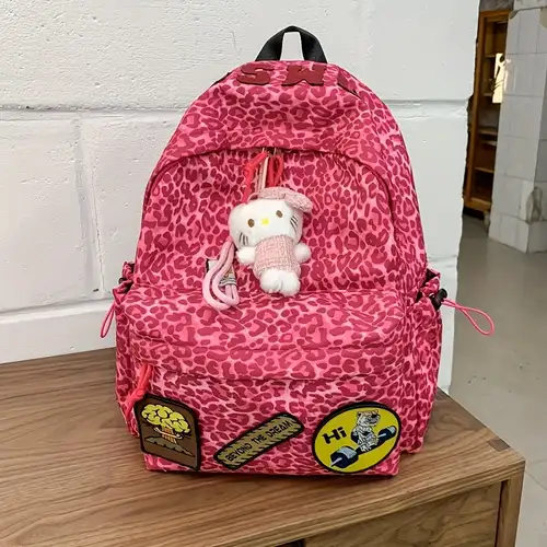 hello kitty backpack red leopard Pattern imported BACKPACK leopard backpack - Bahrain