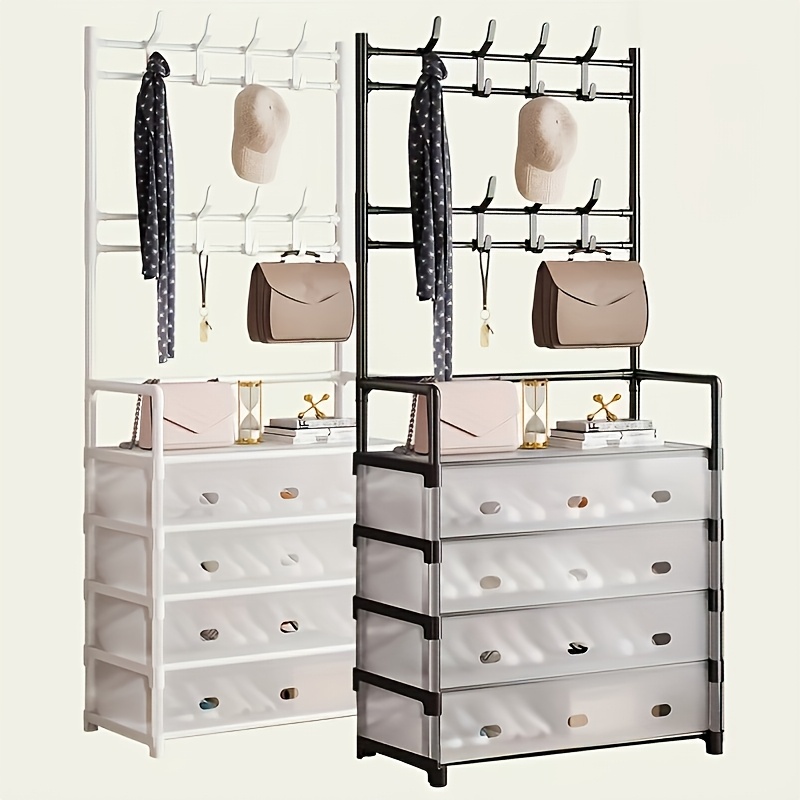 Floor-To-Ceiling Integrated Shoe Cabinet Shoe Rack, Multi-Layer Hat And Coat Rack, Household Entrance Dust-Proof Shoe Rack, Multi-Layer Household Entrance Storage Rack, Sturdy And Durable Shoe Rack, Dust-Proof Hat And Coat Rack