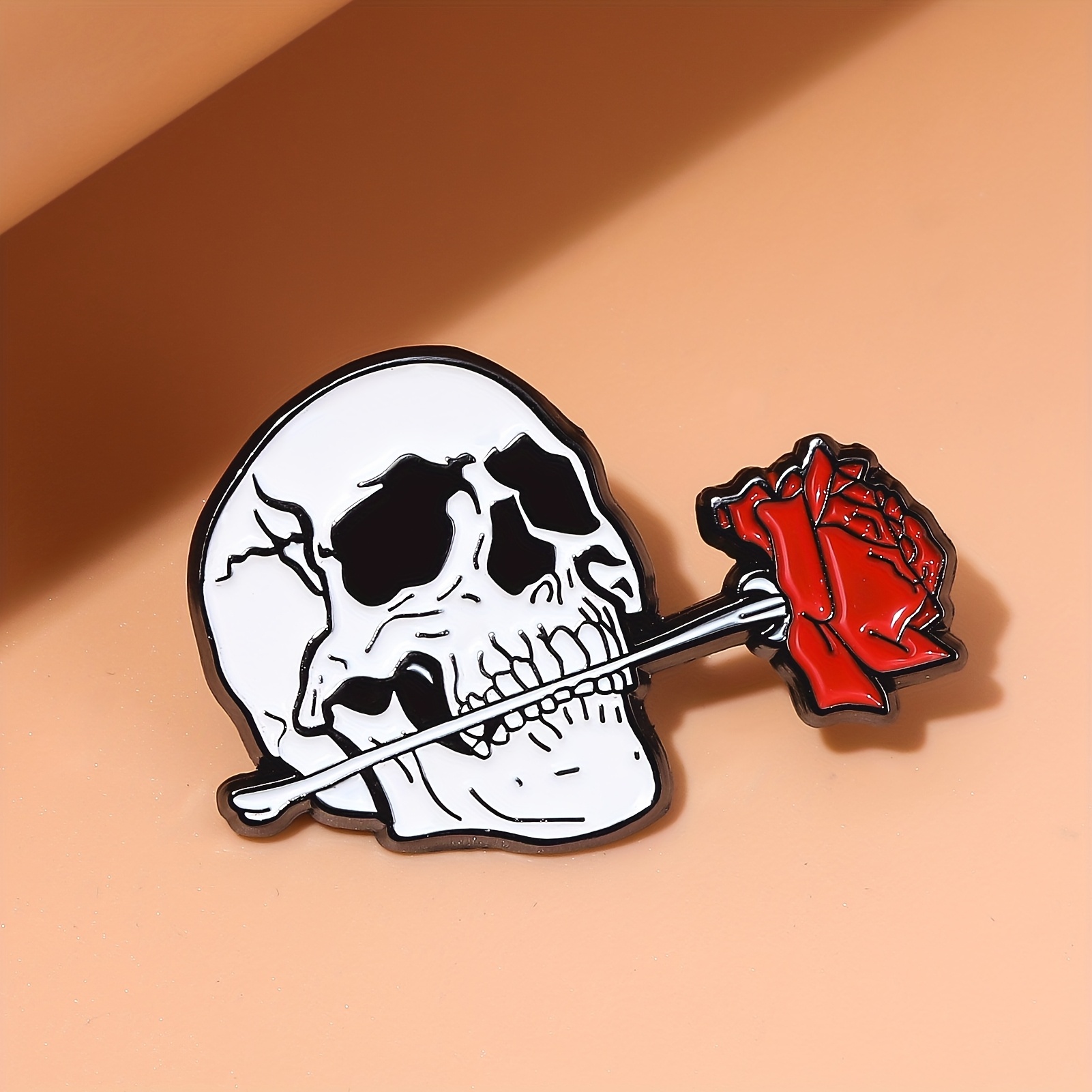 TEMU Gothic Halloween Brooch Pin - Unique Skull And, Alloy With Enamel Finish, Perfect For Spooky Themed Events, Halloween Accessories  Alloy Pin
