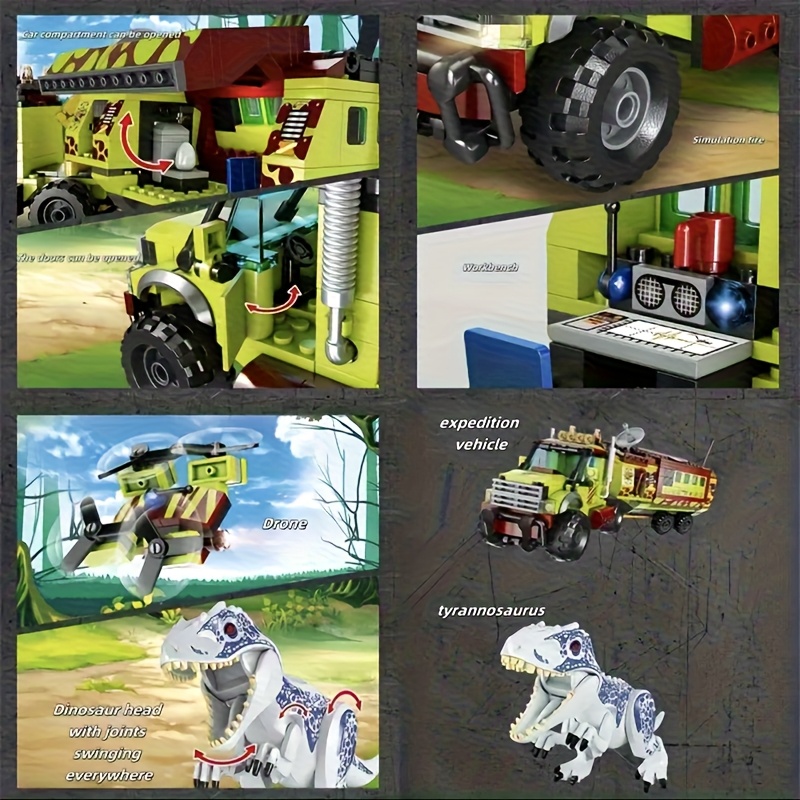 539pcs Building Blocks Dinosaur Expedition Team Set