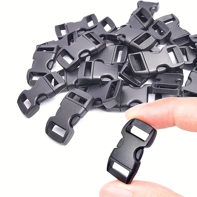 TEMU 100 piezas Surtidas de Hebilla de Lateral Contorneada Curva de 3/8" para Paracaídas, 550, Pulsera de Paracord, Correa para Mascotas, Cinturón,
