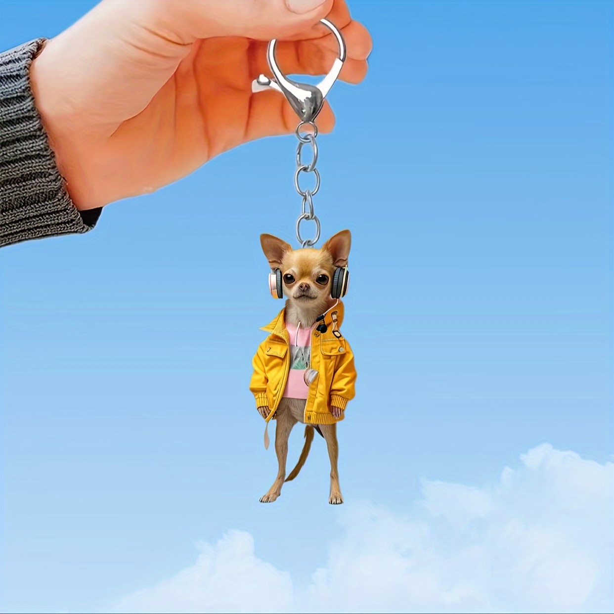 

Cute Chihuahua Acrylic Keychain - Perfect Gift For Pet Lovers, Car & Backpack Accessory