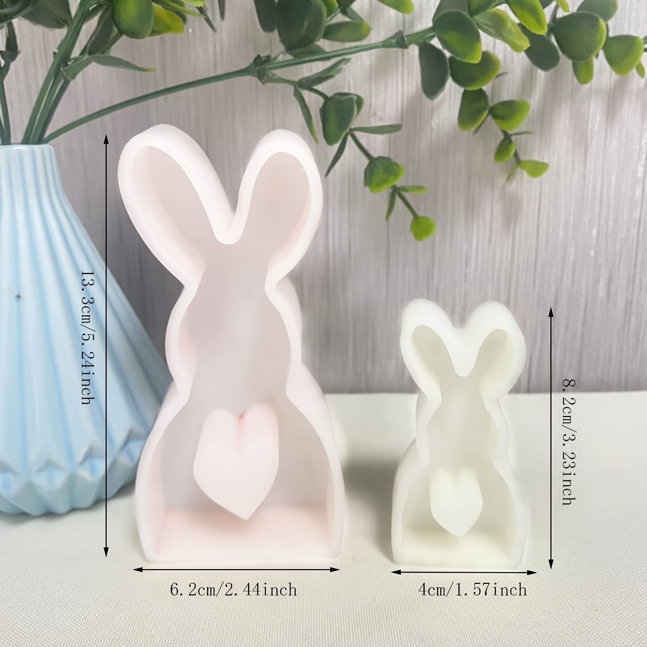 2pcs Easter Bunny Silicone Molds For Resin & Concrete Crafting - Handmade Casting Tools