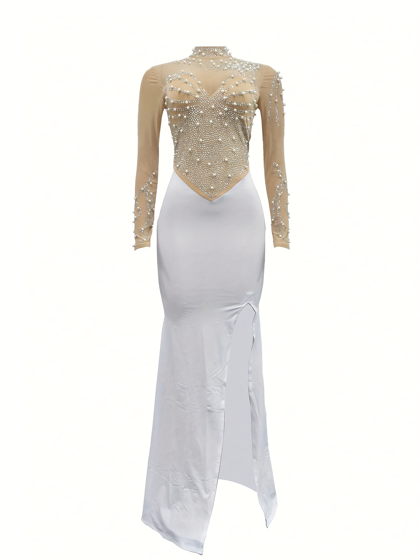 white plus size engagement dress Off-White Plus-Size Prom Dress with Corset Off White / 20 main image 1