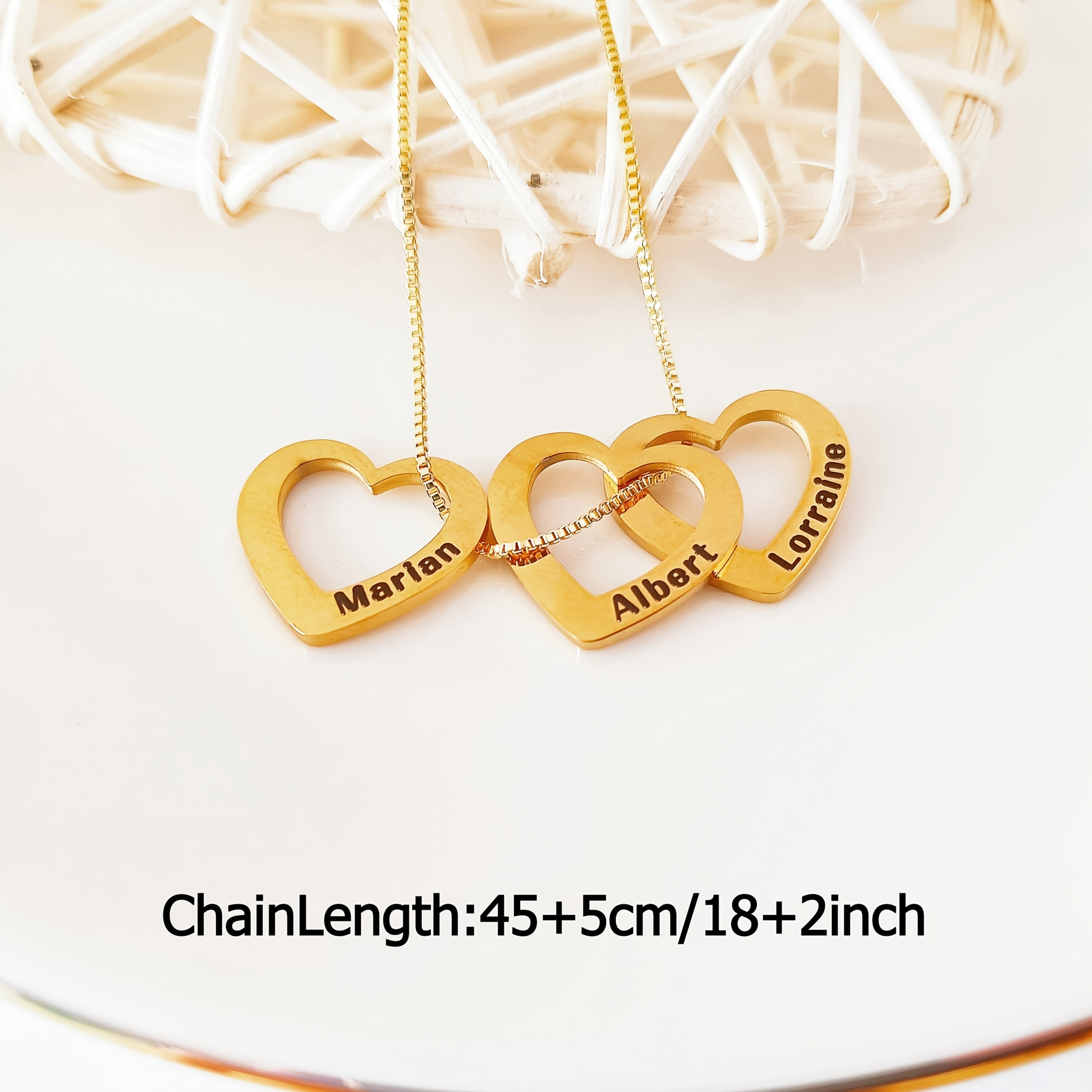 Custom Family Surname Heart Necklace