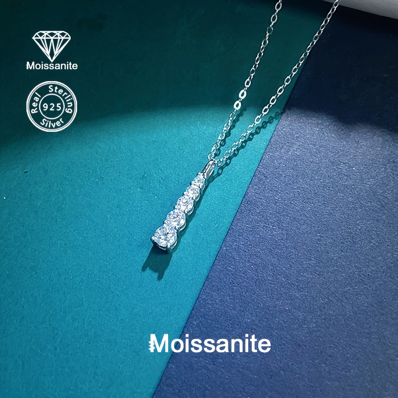 925 Silver Moissanite Women's Pendant Necklace Gift