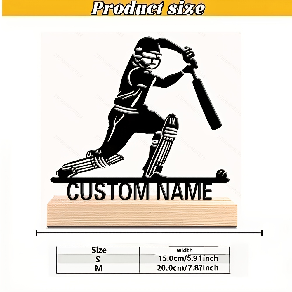 TEMU Personalized Cricket Statue - Engravable Name/number Sculpture With Base And Bead Bohemian Decor, Desktop Or Wall Art Ornament For ' Rooms -
