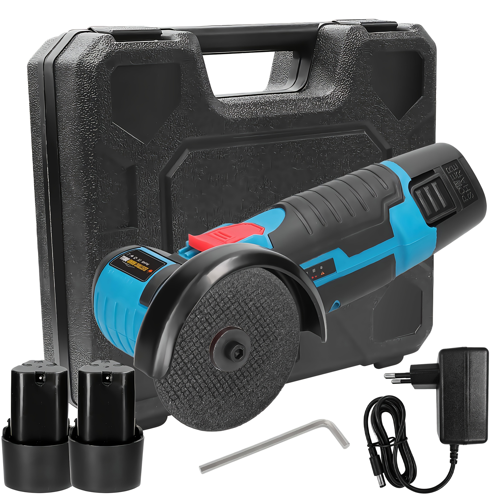 TEMU 12v Mini Cordless Angle Grinder, 19500 Rpm, 76mm Electric Angle Grinder, Multi-functional Mini Handheld Grinder For Polishing Tile, Wood, Stone,