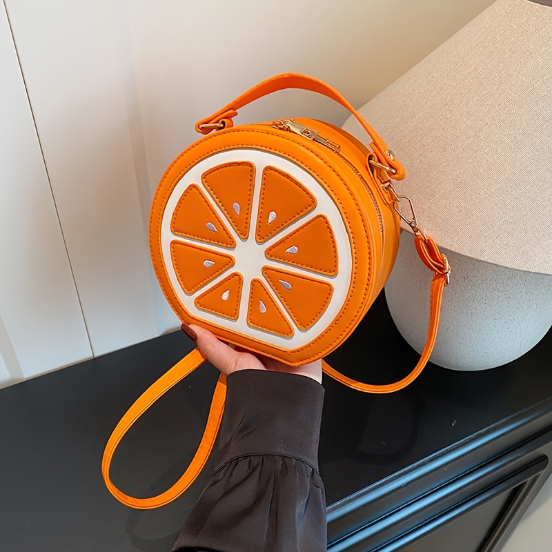 Image of Super Popular Lemon Shaped Women's Small Handbag, Sweet Bag, Pu Fabric Adjustable Shoulder Strap Crossbody Bag, Versatile Daily Large Capacity Shoulder Bag, Suitable For Shopping And Commuting