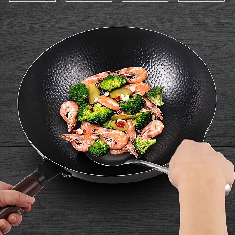 

1pc, Cast (12.6''), Wok, Chinese Style Wok, Flat Bottom Cooker, Electromagnetic Stove, Electric, Gas, Halogen, All , Kitchen Utensils, Kitchen Utensils, Kitchen Accessories, Household Kitchen Supplies