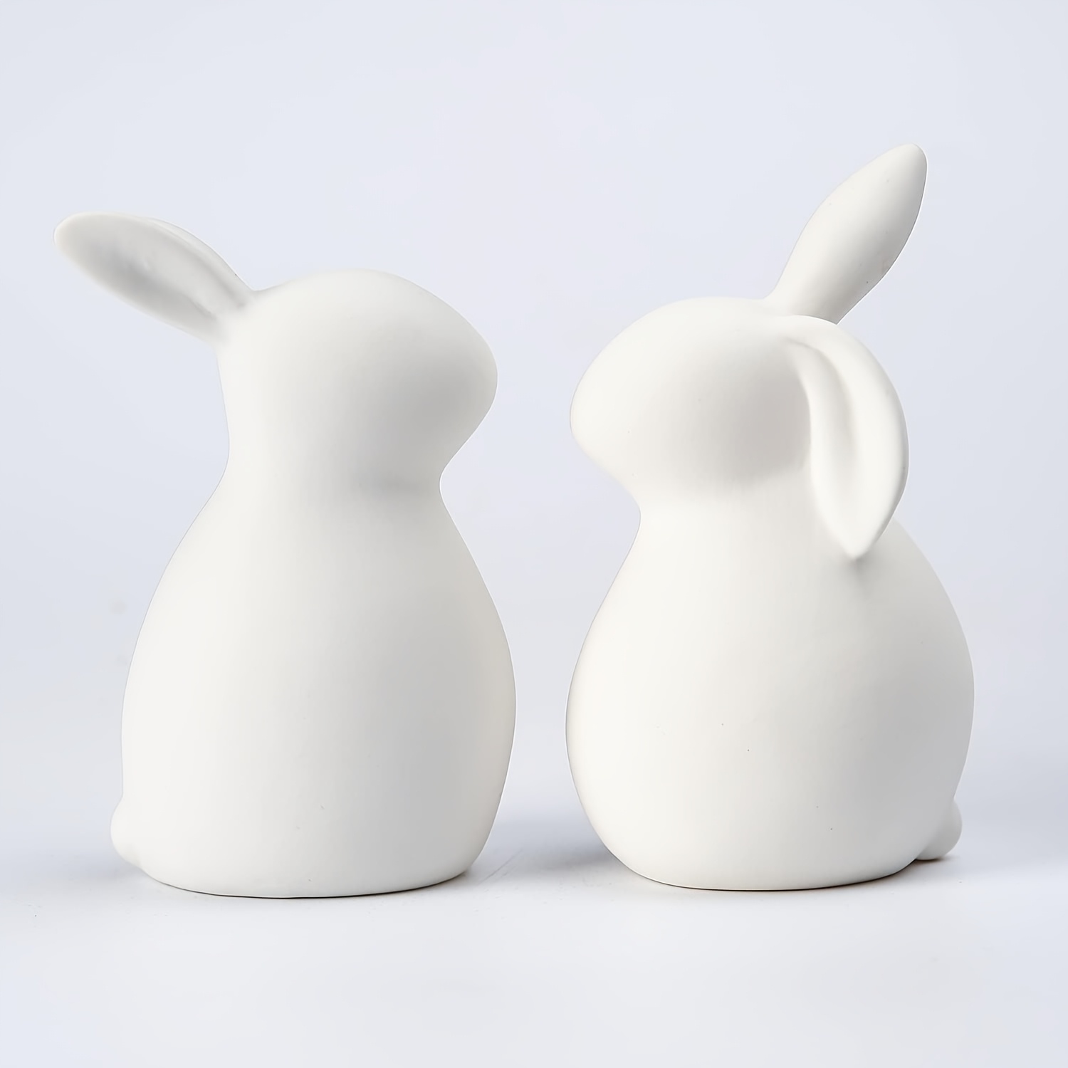 

2 Pieces Of Ceramic White Rabbits For: Home Decoration, Easter Decor, Diy School Decorations, Home Decor, And Holiday Cottage Displays.