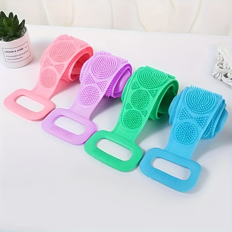 2 Pack Extra Long Silicone Body Scrubber Set, Deep Exfoliating