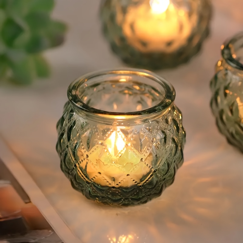 E-shop Wunschkerzenhalter aus Glas im Bohemian-Stil – Polierte Diamanttextur, geeignet für Hochzeitstischdekoration, , Weihnachten Halloween. Nur