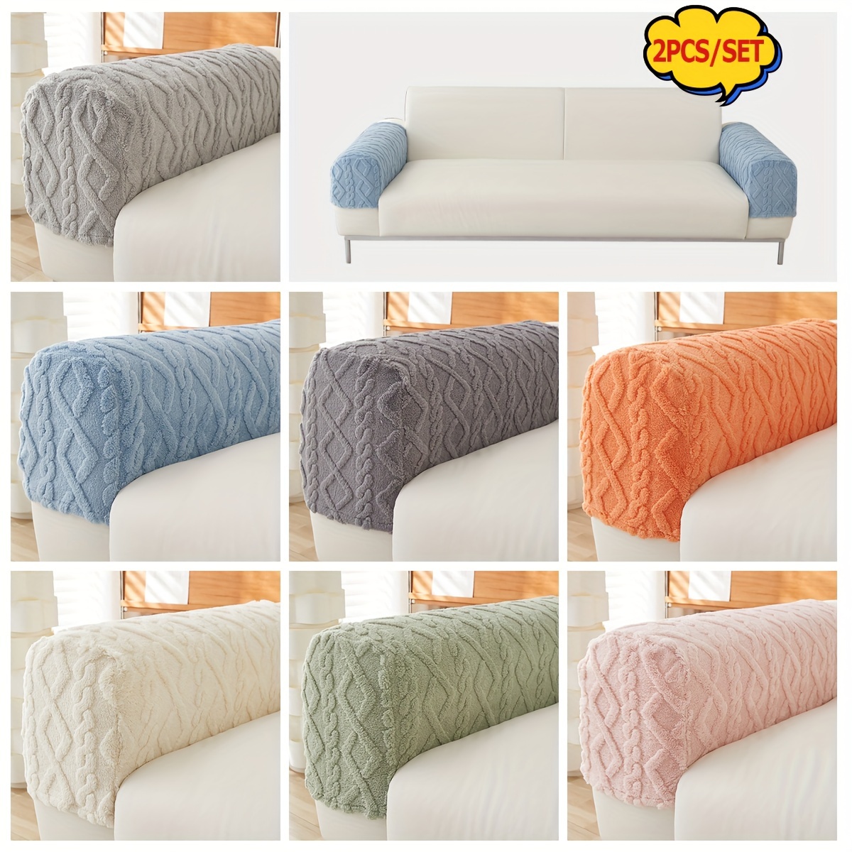 

2pcs/set Stretch Sofa Armrest Covers, Dustproof Armrest Slipcovers, Sofa Arm Protectors, Suitable For Bedroom Living Room, Home Decor