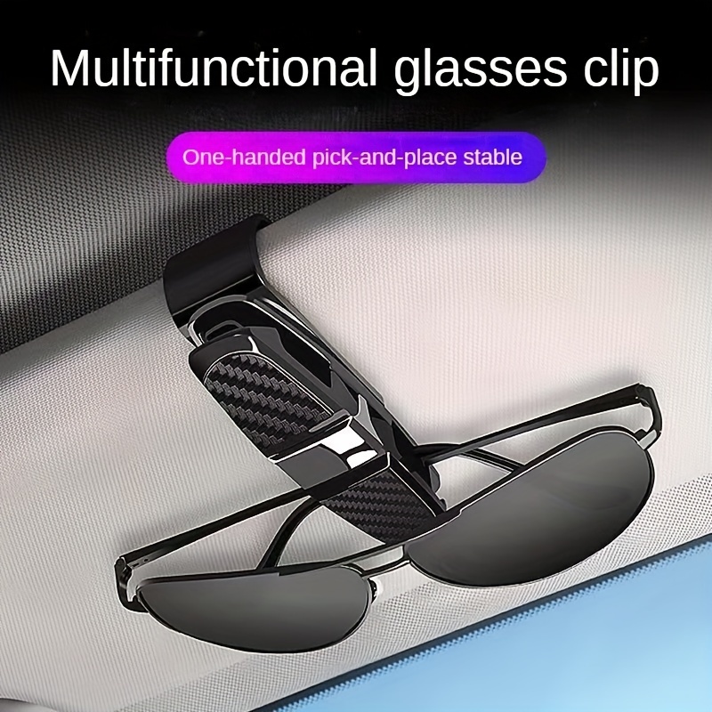 

Car Visor Sunglasses Holder, Plastic Multifunctional Glasses Clip With Ticket Card Clamp