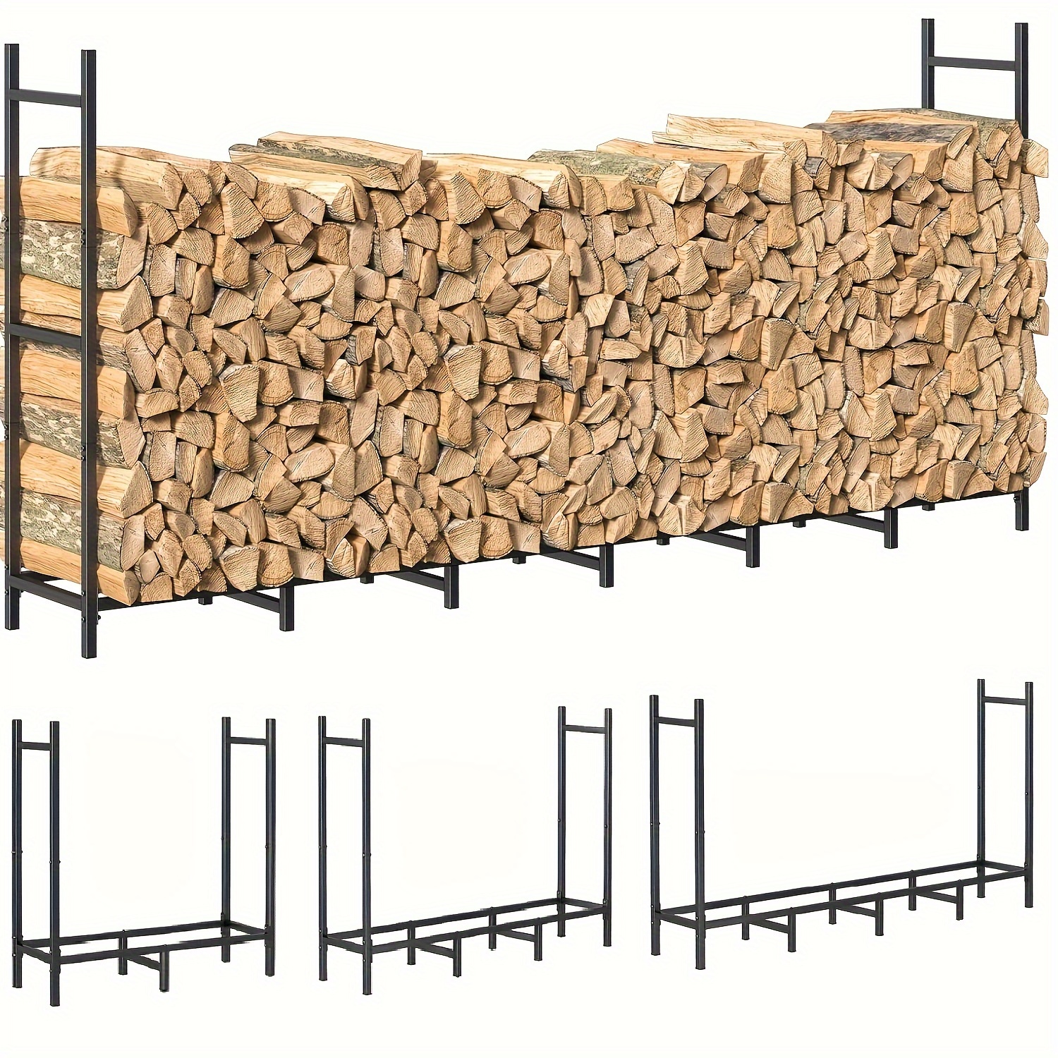 versatile indoor outdoor firewood rack heavy duty metal log holder for seasoning storage easy assembly   fireplaces backyard pits more garden houses