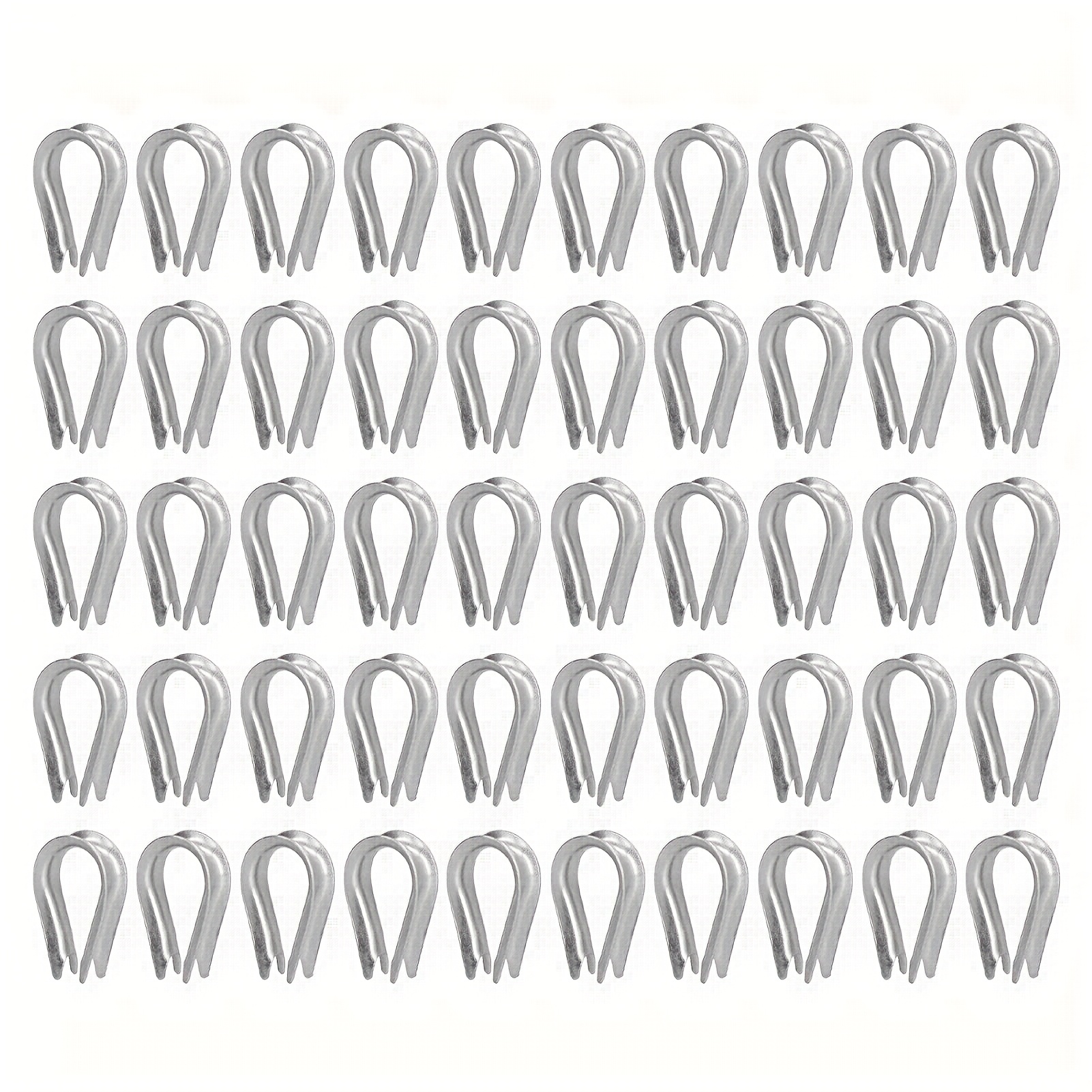 TEMU Lot de 50 passe-fils M3 (3 mm) en acier inoxydable 304, protection de boucle robuste pour treillis de jardin, gréement marin et support de