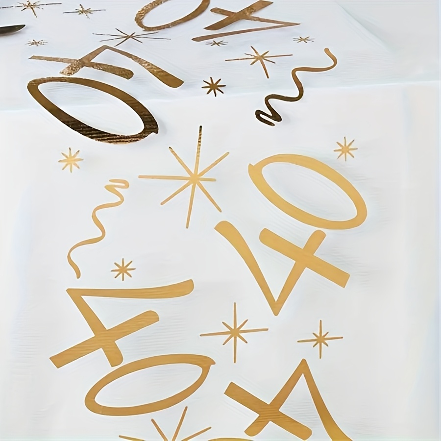TEMU 1 runner da per il 40簞 compleanno - Elegante oro e design con numerazione "40", resistente tessuto in poliestere, realizzato a macchina facile