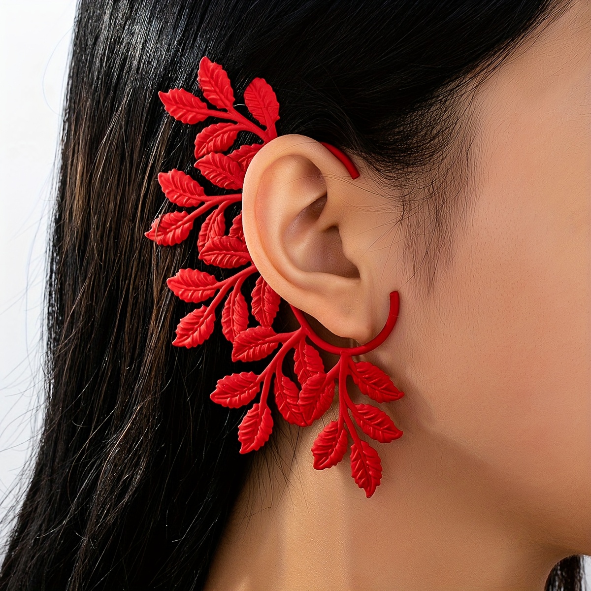 Винтажныесерьги-бусинывстилебохослистьямидляженщин-зеленыйметаллическийдизайнлистьев,повседневнаяносканавсесезоныиаксессуарыдляотпуска,винтажныесерьги