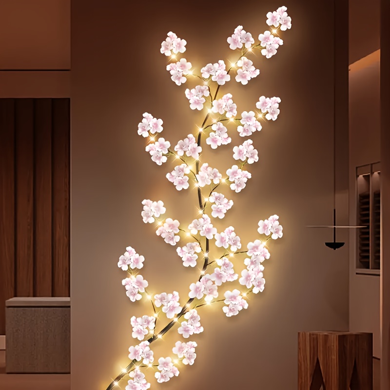 

1pc, 100led Cherry Garland Lights Christmas Decor, Waterproof Lp45 Flexible Lights, Usb Powered Home Decor Indoor, Flower Fairy Lights 8 , /5.90ft Lighted Vine Plug In Aesthetic (warm White)