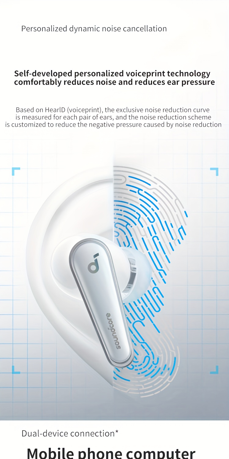 Soundcore by Anke Noise Cancelling Cabin 2e Generatie Liberty 4 Persoonlijkheid Dynamische Actieve Ruisonderdrukkende True Wireless In-Ear Koptelefoon, HiRes Hoge Geluidskwaliteit