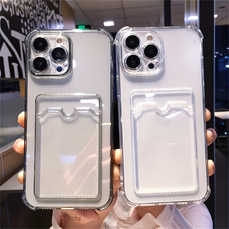 

Clear And Phone Case With A Card Slot, For Models Including 16, 15, 14, 13, 12, 11, Xs, Xr, X, 7, 8, Mini, Plus, Pro, And Max. Protective Case Functions As For Id, Bank Cards, And Can Hold Photos.