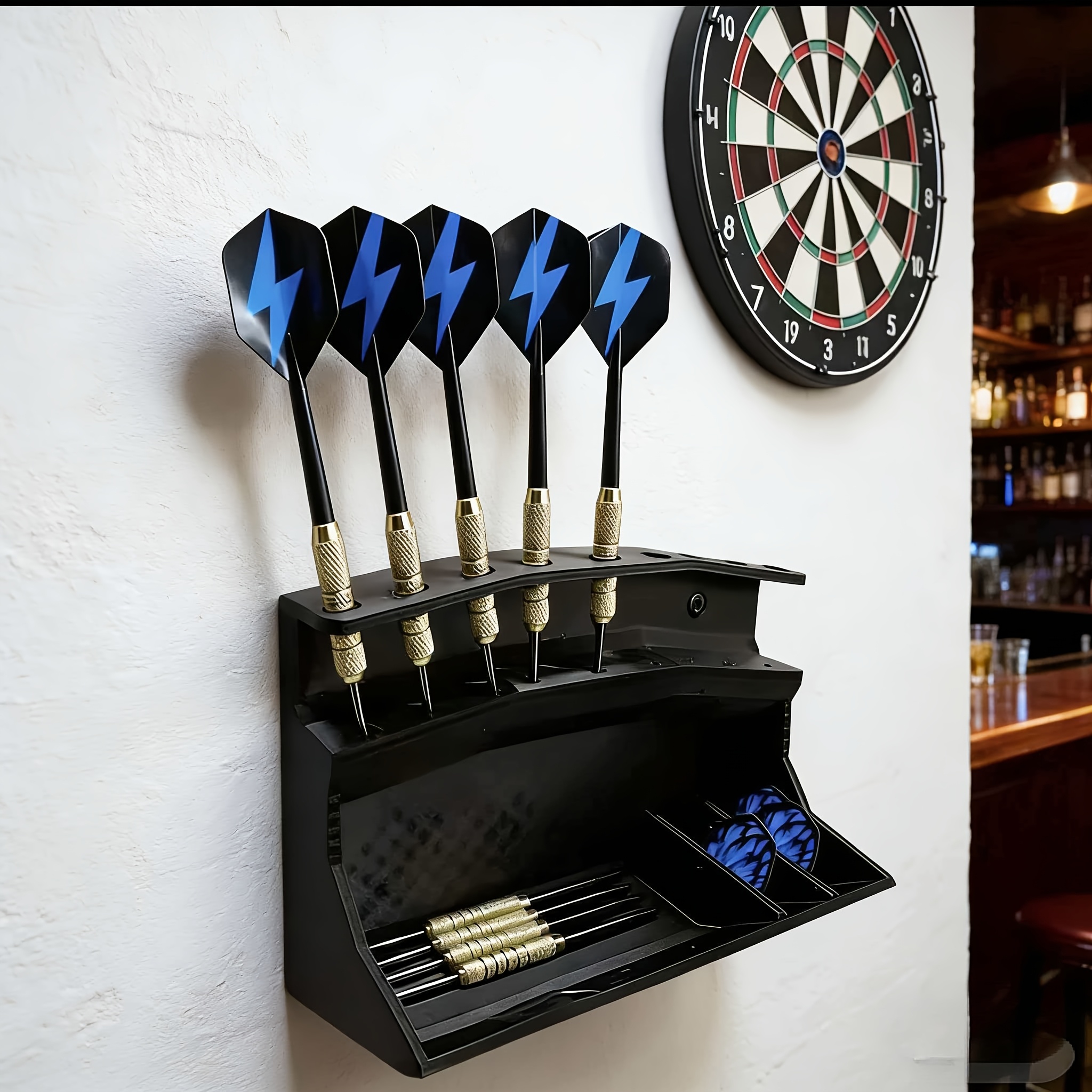 Multi-functional Dart Storage Rack | A Must-have For Professional Dart Enthusiasts, Layer Can Hold , While The Lower Storage Compartment Easily Accommodates Flights, Shafts, Tools, And Other Additions