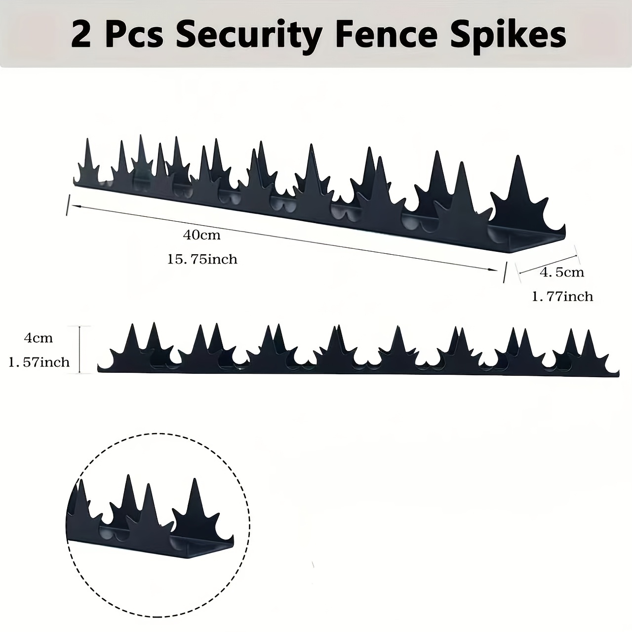 TEMU 【2.5d】 [2.5d] 2-pack Metal Triangle Protective Spikes, 15-inch Anti-climb Blocker, Bird And Theft Protection, Vintage Style Outdoor Garden Wall