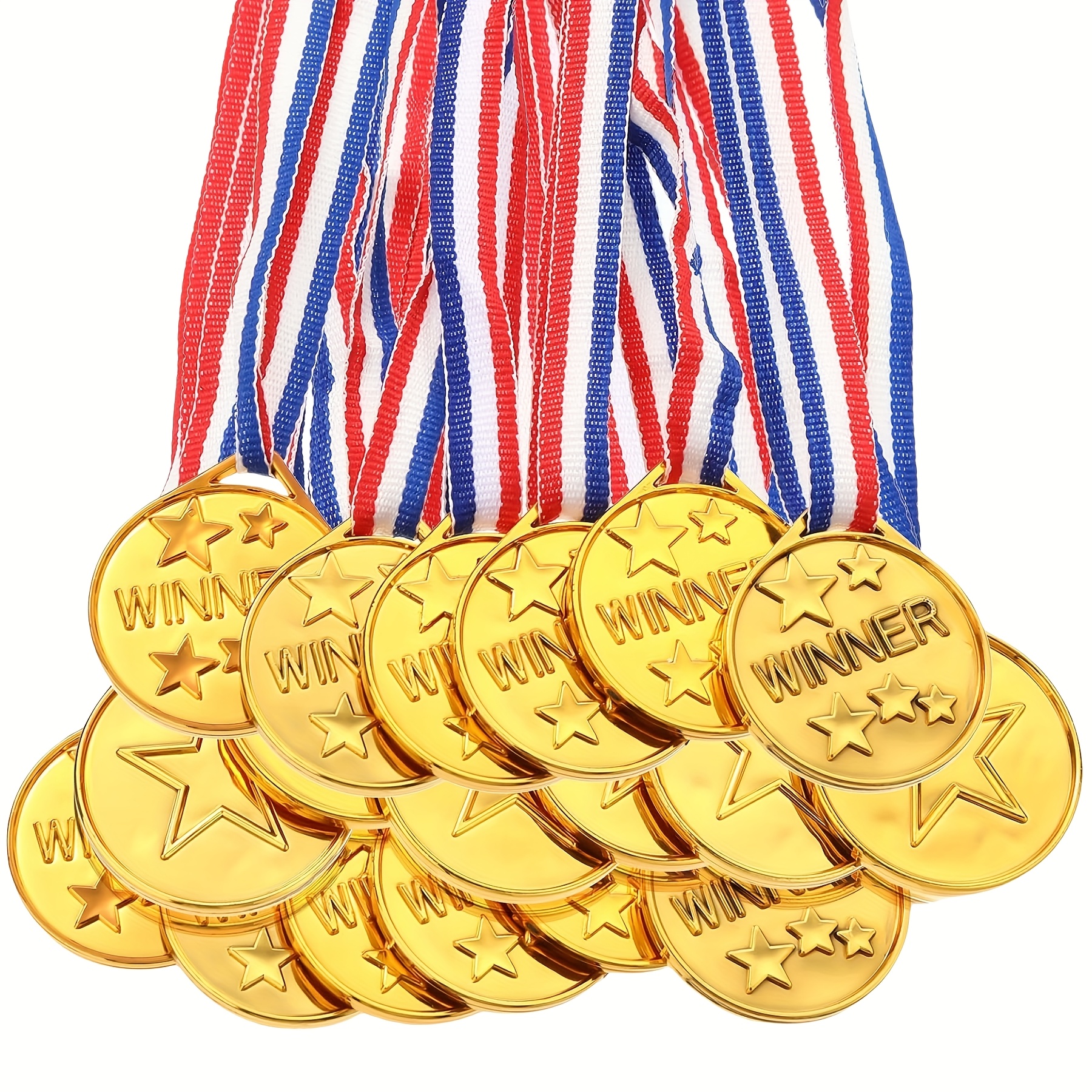 

30/50pcs Golden Plastic Winner Medals For Sports & Parties - Pp Material, Games And Celebrations