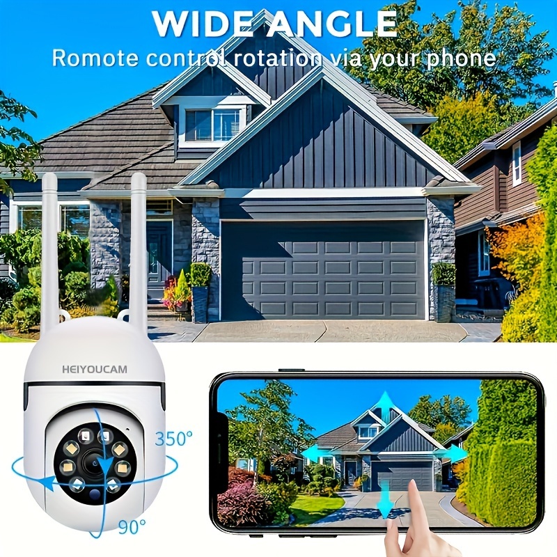 2 PCS Ease Life APP Caméra intelligente Wifi d'intérieur 1080p haute définition, connexion sans fil, objectif haute définition, rotation/zoom à 360°, vision nocturne couleur, audio bidirectionnel, suivi et détection de mouvement de la sécurité intérieure, avec projecteurs et sirènes