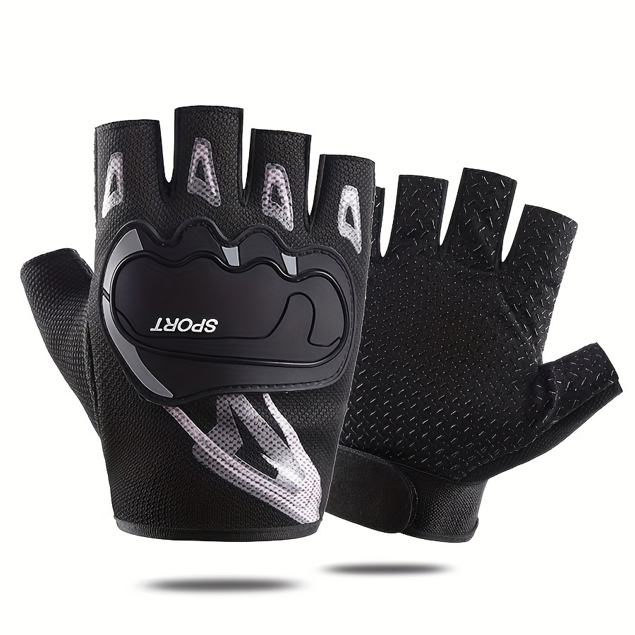 TEMU Half-finger Gloves - Breathable, -wicking For Outdoor Cycling & Sports