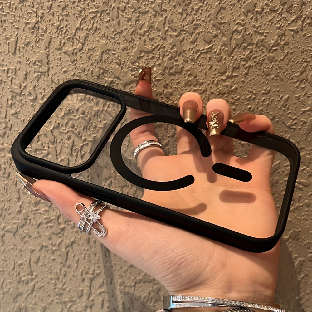 Phone Case - Luxury Clear Magnetic Wireless Charging Phone Case For Iphone 17 16 15 14 13 Pro Transparent Acrylic Frame Shockproof Back Cover